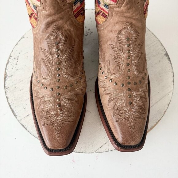 Rod Patrick Womens Cowboy Boots 11AAA Brown Navajo Blanket Western Cowgirl Studs - Picture 7 of 14